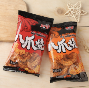 Thailand snack - Spicy Octopus shaped flavored Snack 46g - Mala-flavored Sauce (Crispy Rice Crackers) Potato Chips Puff Snack Leisure Food