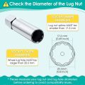 Feekoon 10 Spline Lug Nut Key Replacement for TA20-19/21, Compatible with Bimecc 10-Spline Lug Nut and Lug Bolts, Passenger with 3/4 and 13/16 Hex Drive, Alloy Steel, Silver (1 Pack). 
