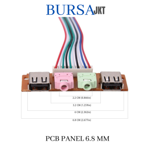 FRONT PANEL PCB USB AUX AUDIO JACK KOMPUTER PC 6.8 DAN 7.4 INCH