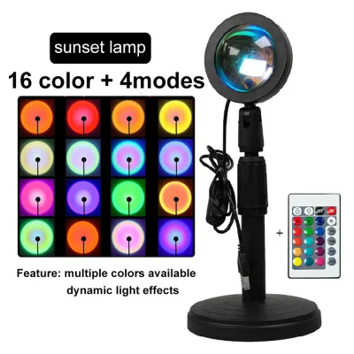 SUNDAR Sunset Light Lamp Rainbow Projection Lights With Remote RGB 16 Colors 360 Degree Rotation LED
