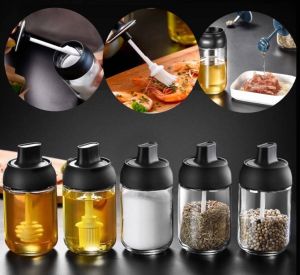 【READUY STOCK】250ML Seasoning Bottle with SpoonCondiment BottleSpice BottleSeasoning Bottle With JarOil Bottle/Botol Perasa