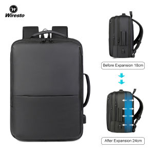 Wiresto Mens Backpack Fashion Business Laptop Backpack Expandable Large Capacity Handbag Travel Backpack Men Women 15.6inch Laptop Backpack Anti-theft Multi-function Backpack