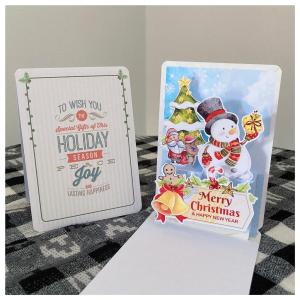 Merry Christmas 3 Layers Pop Up Handmade Greeting Card/ Wish Card/ Gift Card
