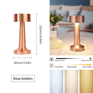 KUCHVZ Cordless Table Lamps for Bedrooms4000mAh Rechargeable Battery Operated Small Table Lamp with Stepl