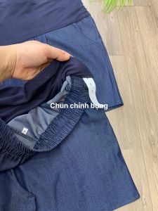 Quần Short bầu JEAN chất siêu thoáng mát mùa hè có size 40-75kg có dây chun điều chỉnh vải nhệ mềm thoáng co dãn nhẹ