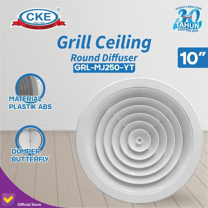 GRILL CEILING ROUND DIFFUSER AC DUCTING 10” INCH DIFFUSER BULAT PLAFON ...