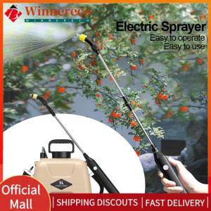 【winnereco】5L Electric Sprayer USB Rechargeable Automatic Plant Mister 2 Modes Telescopic Handle 360 Rotating Nozzle with Shoulder Strap Garden Supplies
