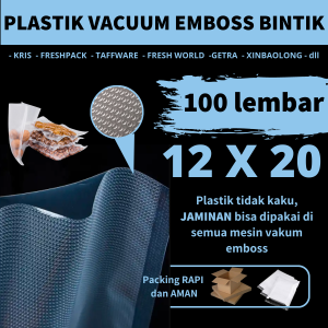 KEVAKUM Plastik Vakum Emboss Bintik 12x20 isi 100 lembar