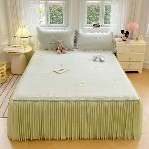 SUNLIGHT HOME Ice Bean Lace BedsheetCooling Fitted Bed SheetBreathable Mattress Protector