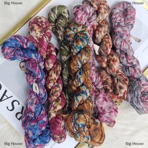 [COD] Big House ใหม่ผ้าพันคอผ้าฝ้ายผ้าป่านไล่ระดับสีฟ้าย้อนยุคอเนกประสงค์พิมพ์ลายสำหรับผู้หญิงผ้าคลุมไหล่ยาวพับได้นุ่ม180x90cm เทรนด์แฟชั่น