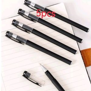 10pcs/ 5pcs Gel Pen 0.5 Bullet Pen Signature Pen Carbon Pen Ink School With Clip Student Office