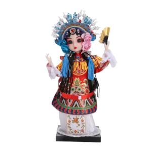 Traditional Chinese Dolls Statue with Detailed Face Peking Operas Figurine for Home Tabletop and Book Shelf Decors Gift
