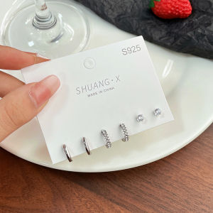 bo 1 bộ thời trang mới Vòng tròn kim loại thả bông tai nhỏ cho phụ nữ xu hướng mặt dây chuyền xuyên Bông tai Bộ đồ trang sức quà tặng