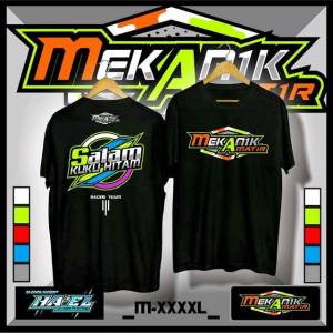 Kawkaw Store Kaos Mekanik Amatir Salam kuku hitam kaos bengkel racing distro M L XL XXL Baju Kaos Pria Distro Kaos Racing Kaos Racing pria