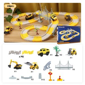 Gift For Boys Creative Construction Race Rail way Tracks Assembled DIY Puzzle Road Kids Boys Toys Car Toy Flexible Track Playset DIY Railway