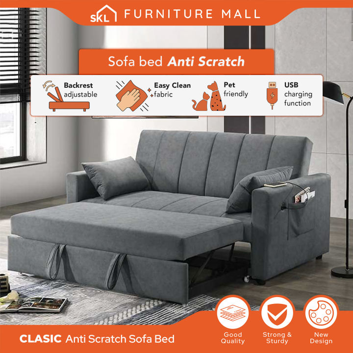 [Easy Clean]SKL Furniture CLASIC Sofa Adjustable Pull Out Sofa Bed/Easy ...