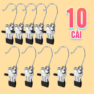 Combo 10 Cái Móc Kẹp Phơi Đồ Treo Quần Áo Nhỏ Gọn Thép Không Gỉ RQN2645 - requane
