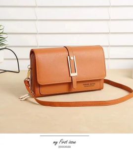 SPSBAG#8233 FASHIONABLE BAG  LEATHER MATERIAL SLINGBAG PHONE WALLET FOR WOMEN WITH ADJUSTABLE STRAP