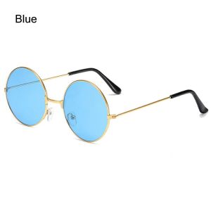 WAPKTY Women Men Hippie Party Eyewear Circle Glasses Metal Sunglasses Round Sunglasses