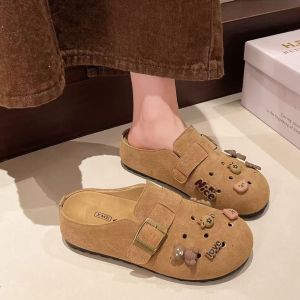 Free Shipping 2026 Cute Spring Cartoon Closed-Toe Thick-Soled Slip-On WomenS Retro Clog Sandals