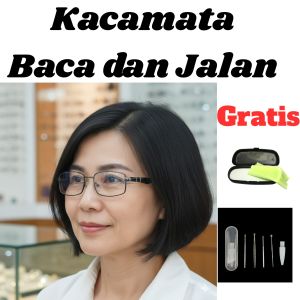 Kacamata baca dan jalan anti radiasi ukuran +100 sampai +3 Gratis korek kuping dan kotak lap