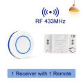 Kebidumei 433MHz Rf Remote Control Switch AC 220V 10A Relay Receiver Can Connect Traditional Switch and Wireless Push Button Wall Panel. 