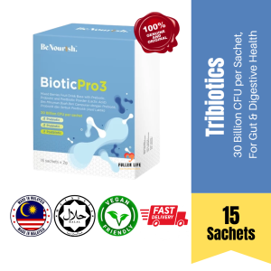 BENOURISH BioticPro3 (15 sachets)| Tribiotic Probiotic and Prebiotic Supplement Prebiotic and Probiotic Supplement