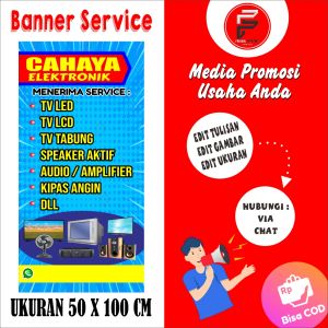 Banner Service Elektronik / Spanduk Servis Elektronik / Banner Ukuran 50 x 100 cm