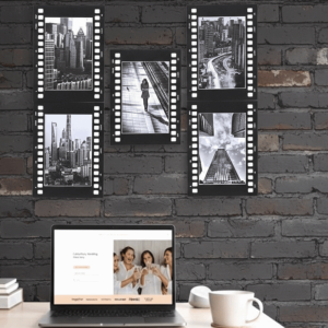HOMEVOYAG 5PCS 6 in/7 in Movie Film Frame Handmade Retro Film Paper Photo Frame Movie Theme Square Decorative Frame Photo Display