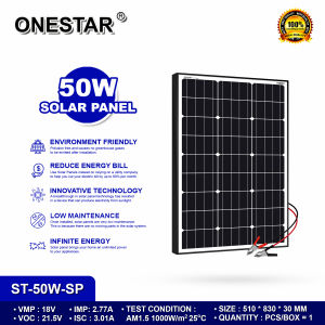 Onestar Solar Panel Charger 20W 30W 50W Solar With Mc4 Connector High Efficiency Ip65 Waterproof