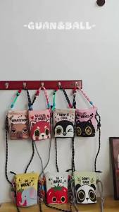 New cartoon print crossbody bucket bag versatile portable suitable for rest and outdoor use large-capacity phone bag for women children