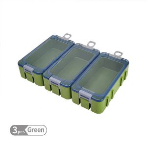 COMEMECO 3pcs Luminous Mini Fishing Accessory Boxes Plastic Rectangular Sea Fishing Tackle Box Portable DIY Assembly Fish Hook Bait Organizer Fishing Gear Storage