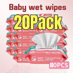 【1BOX=50Packs】20/30PACK Baby Wipes Non-Alcohol-Wet Wipes Kids Adult Organic 80pcs/Pack For Baby Skin Care New Born Wipe For Kids Baby Water-Locking Mouth And Hand Sensitive Skin Baby Care Moisturizing Skincare Essential BUY 1 TAKE 1 Free Shipping Sale
