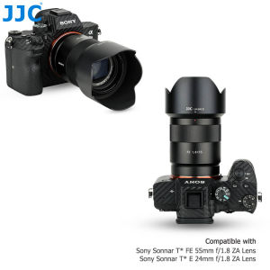 JJC Reversible Metal Lens Hood Shade Replaces ALC-SH131 For Sony Sonnar T* FE 55mm f/1.8 ZA Lens & Sonnar T* E 24mm f/1.8 ZA LensAllows Putting Ф49mm Filter & Original Lens Cap