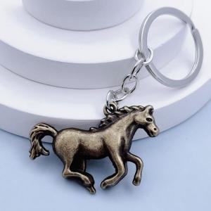 Hmeme Cổ điển kim loại ngựa Keychain Mặt dây chuyền Ba lô treo trang trí quà lưu niệm quà tặng