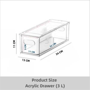 COLOGO 🥇 Household Kitchen Refrigerator Storage Box Transparent Drawer Storage Box Kotak simpanan laci