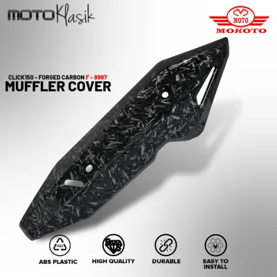 MOKOTO CLICK V2 CLICK V3 MUFFLER COVER HYDRO DIP CARBON EXHAUST PIPE HEAT GUARD COVER FOR HONDA CLICK MOTORCYCLE