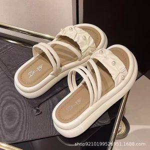Free Shipping WomenS New Summer Sandals Thick-Soled Versatile Casual Fashionable And Comfortable Slip-On Sandals