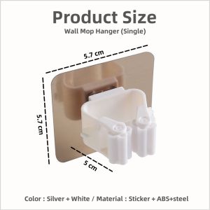 【i.Rumah】 Ready Stock Wall Mounted Mop Broom Hook Hanging Powerful Suction Nail-free Seamless hanging hook