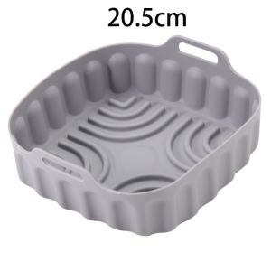OPEAREY Non-stick Air Fryer Silicone Tray Square Cooking Accessories Kitchen Baking Mold with Handle Air Fryer Mat