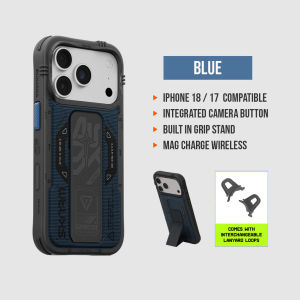 Skinarma Phantom Mag-Charge iPhone 18 Pro / Pro Max Phone Case with Grip-Stand Leatherette Back Exterior