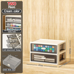 2/4/6 Tier Transparent Desktop Storage Drawer Stackable Clothes Organization Office Home Stationery Cosmetic Storage Box