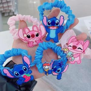 ZEEMIN Christmas 1/3pcs Disney Lilo and Stitch Hair Rope for Women Kawaii Stitch Acrylic Hairpin Rubber Band Hair Accessoires Girl Gifts