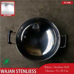 Wajan Baja Tahan Karat  Wajan Restoran Kompor Alkohol Komersial Kecil Tebal Tripod Bar Bawah Datar