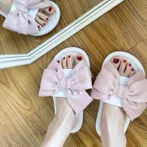 WomenS Summer Outdoor Slippers Ins Versatile Beach Shoes WomenS Home Shoes Bowknot Slide Sandals WomenS Flat Slippers