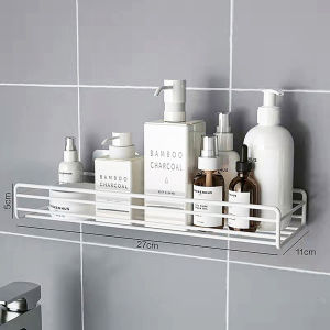 Stainless Steel Wall-mounted Bathroom Accessories Set Traceless Bathroom Kitchen Corner Shelf Organizer Storage Rack Punch-free