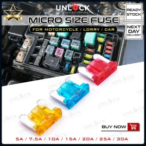 UNLOCK🔓 1 Pcs Car Micro Size Fuse Fius Motosikal Kereta Lori Motorcycle Car Lorry Vehicle  [ 5A 7.5A 10A 15A 20A 25A 30A 40A ] Automobile Automotive Car Accessories Aksesori Kereta