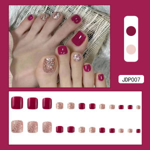 24 pcs Kuku Palsu Kaki dan Lem Tahan Air Fake Nails Art 3d Murah Free Lem Cair 2gr