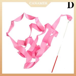 [CANAMEK] 4M Colorful Gym Dance Ribbon Rhythmic Girl Art Gymnastics Ballet Streamer Twirling Rod Rainbow Stick Training