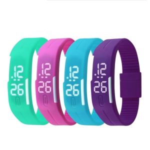 NOBLELYN Silicone Strap LED Watch Soft Waterproof Kids Wristband Fashion Digital Display Student Sports Watch